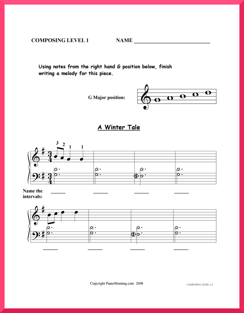 Level 1 Theory     Composing "A Winter Tale"