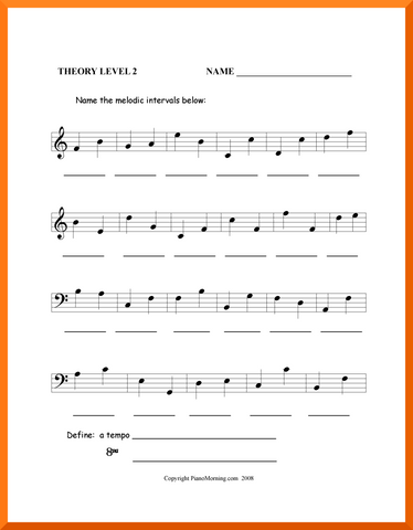 Level 2 Theory     Melodic Intervals