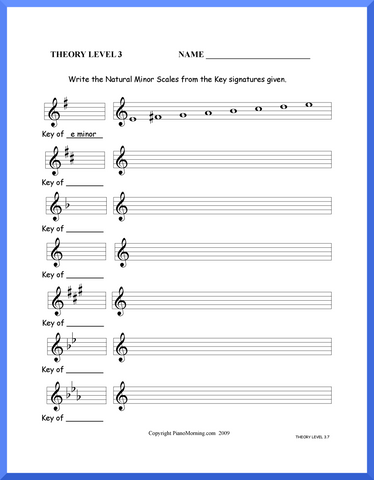 Level 3 Theory     Natural Minor Scales