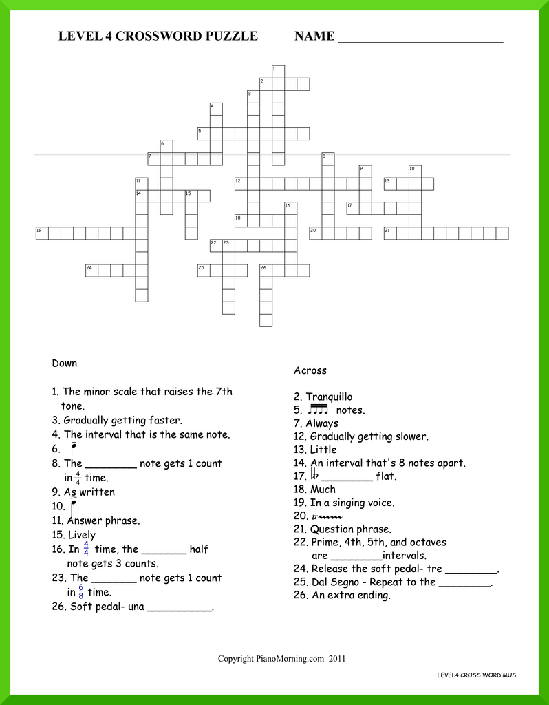 Level 4 Theory     Crossword Puzzle