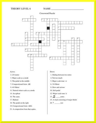 Level 6 Theory     Crossword