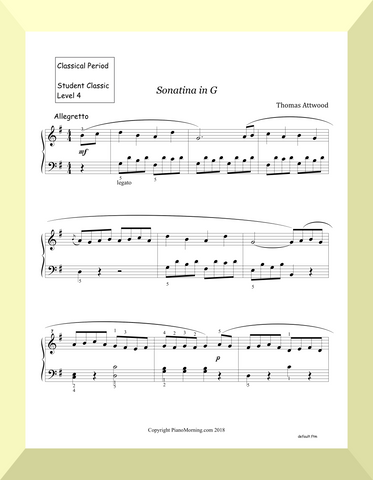 Student Classic Level 4     "Sonatina in G" (Attwood)