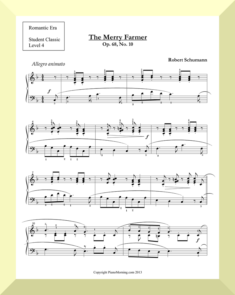 Student Classic Level 4     " The Merry Farmer"   ( Schumann )