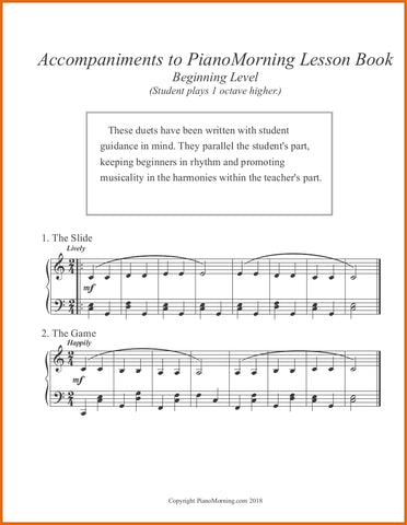 PianoMorning Lesson Book, Beginner A   teachers part