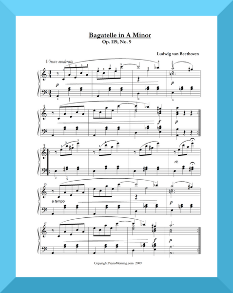 Bagatelle in A Minor     Piano Solo or Two-Piano Duet