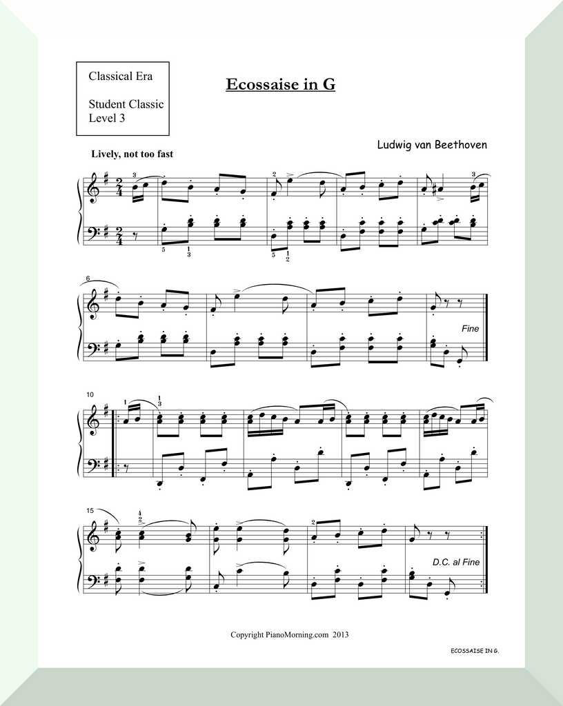 Student Classic Level 3     "Ecossaise in G"   ( Beethoven )