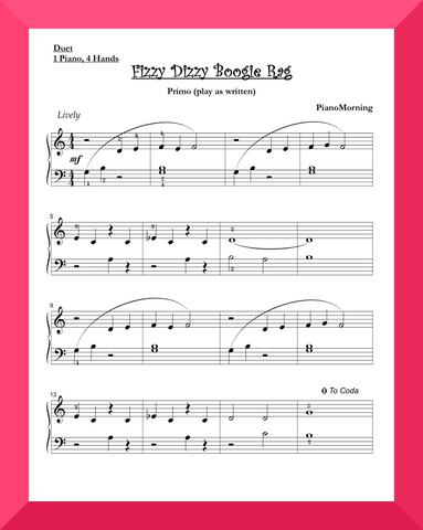Fizzy Dizzy Boogie Rag (Piano Duet)