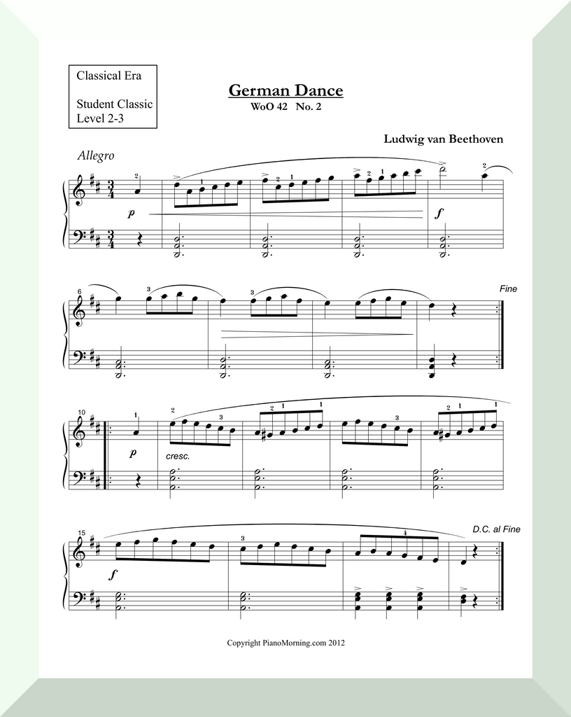 Student Classic Level 2-3     "German Dance"   ( Beethoven )