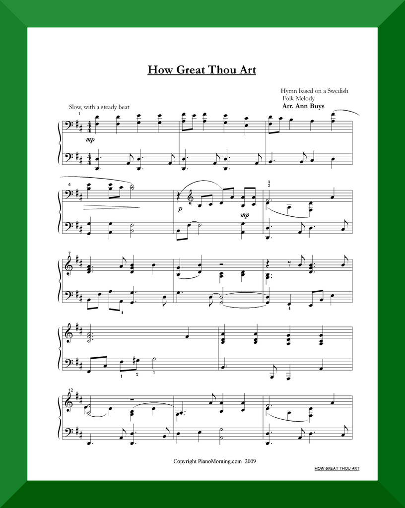 How Great Thou Art - Piano Solo - Naylor