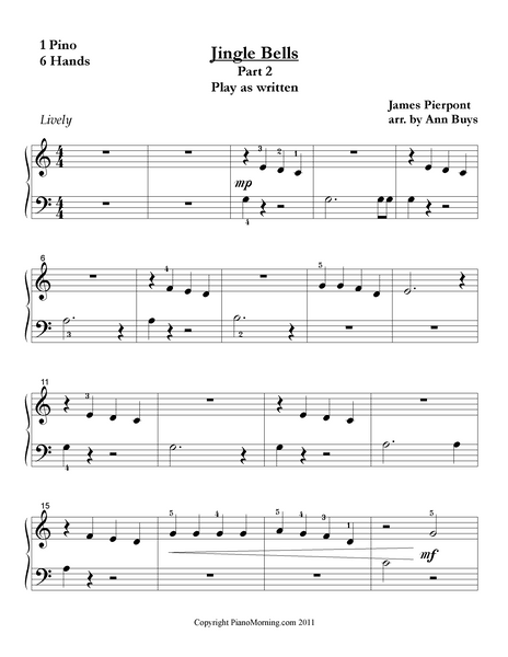 Jingle Bells (1 piano, 6 hands)