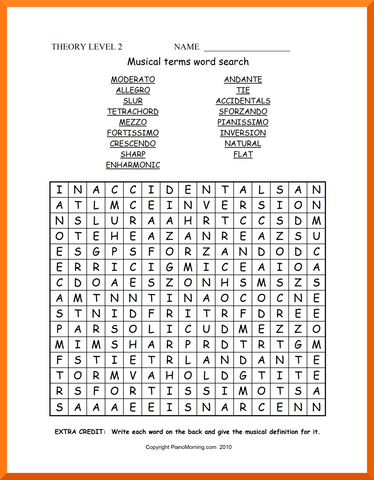 Level 2 Theory     Word Search