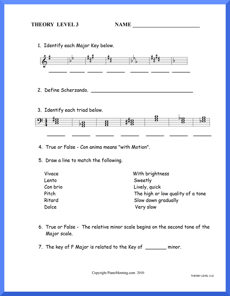 Level 3 Theory     Quiz