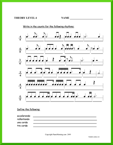 Level 4 Theory     Counting Rhythms