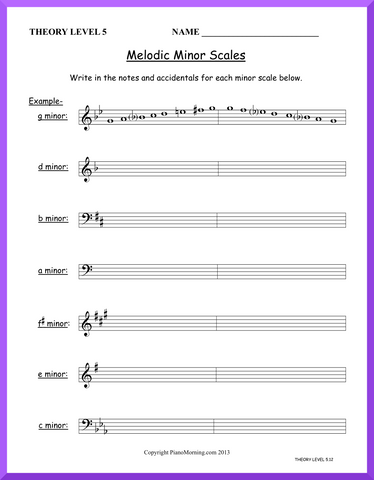 Level 5 Theory     Melodic Minor Scales