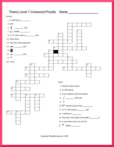 Level 1 Theory     Crossword Puzzle