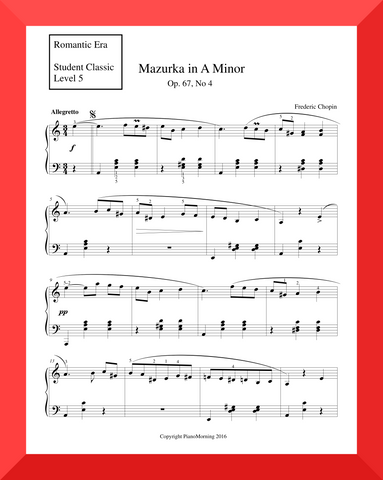 Student Classic Level 5     " Mazurka in A Minor "   ( Chopin )