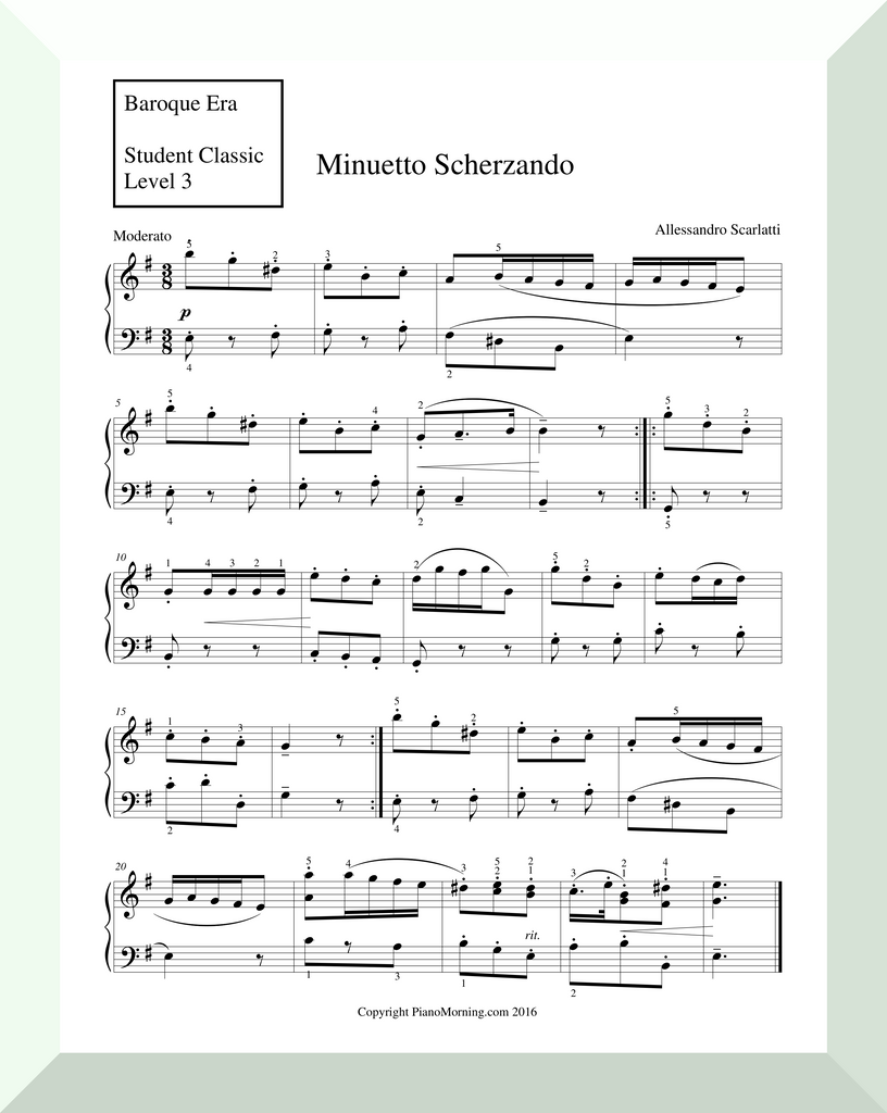Student Classic Level 3     "Minuetto Scherzando"   ( Scarlatti)