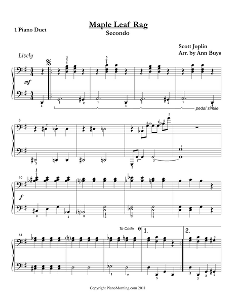 Maple Leaf Rag (Piano Duet)