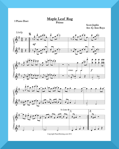 Maple Leaf Rag (Piano Duet)