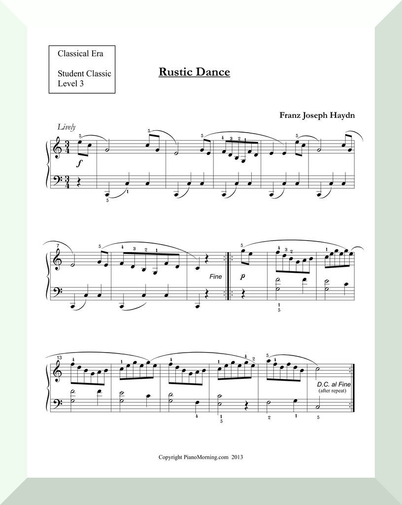 Student Classic Level 3     "Rustic Dance "   ( Haydn )