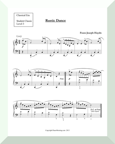Student Classic Level 3     "Rustic Dance "   ( Haydn )
