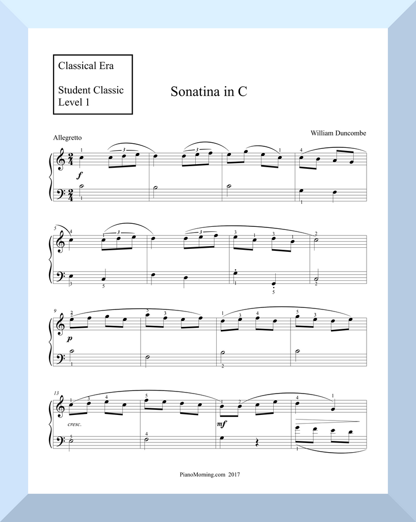 Student Classic Level 2     "Sonatina in C"   (Duncombe)