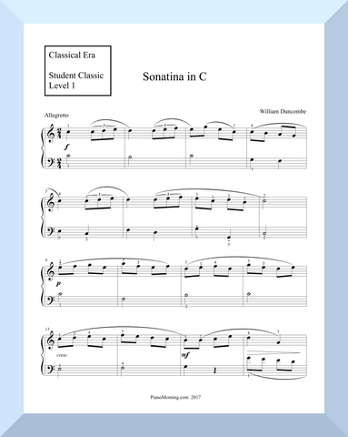 Student Classic Level 2     "Sonatina in C"   (Duncombe)
