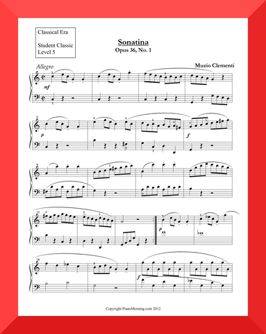 Student Classic Level 5     " Sonatina - Op. 36 No. 1 "   ( Clementi )