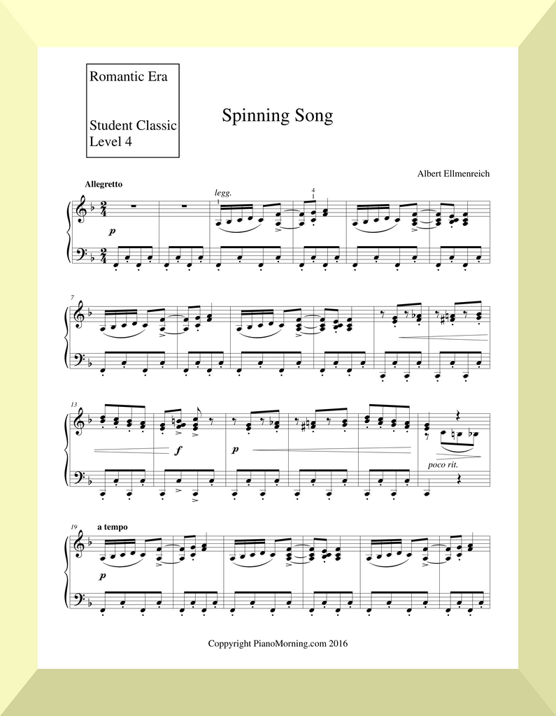 Student Classic Level 4       "Spinning Song"  ( Ellmenreicht )