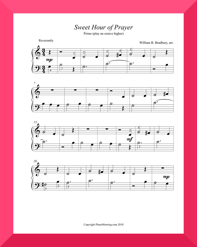 Sweet Hour of Prayer (w teacher's part)