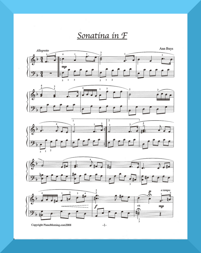 Sonatina in F 3 Movements