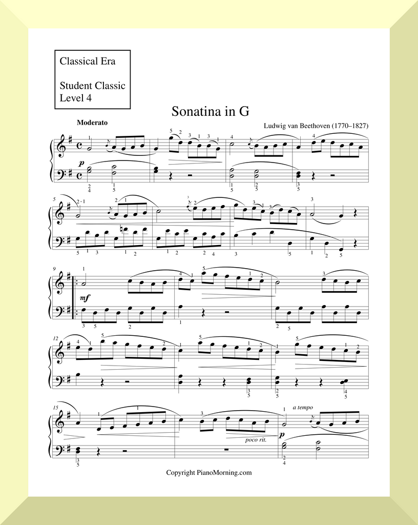 Student Classic Level 4     "Sonatina in G"   ( Beethoven )
