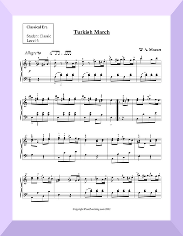 Student Classic Level 6     " Turkish March "   (Mozart )