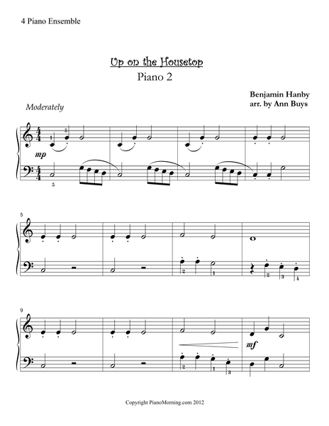 Up on the Housetop (4 piano ensemble)