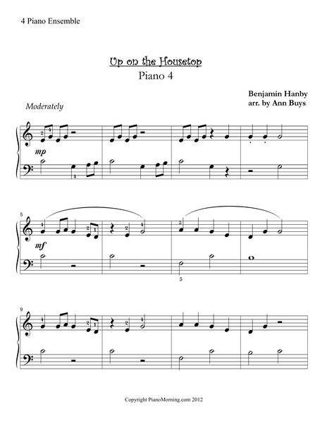 Up on the Housetop (4 piano ensemble)