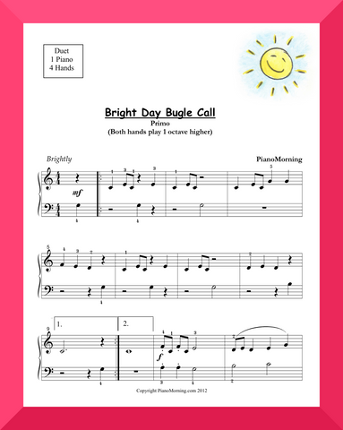 Bright Day Bugle Call   Piano Duet