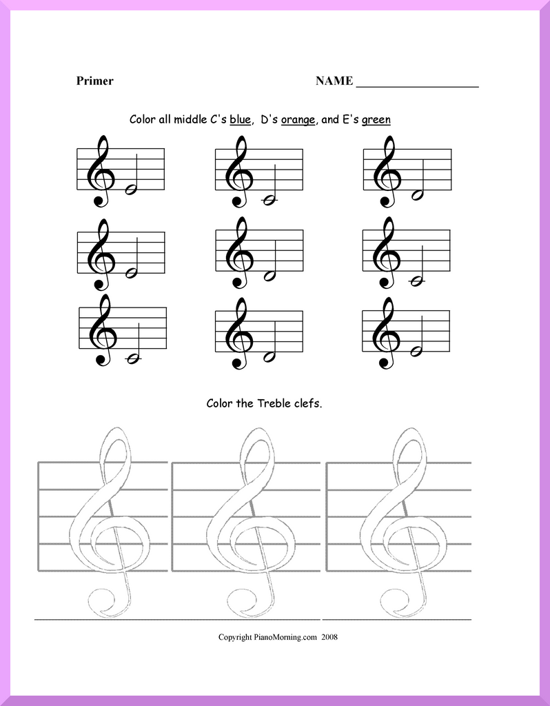 Theory-Primer    Treble Clef Notes